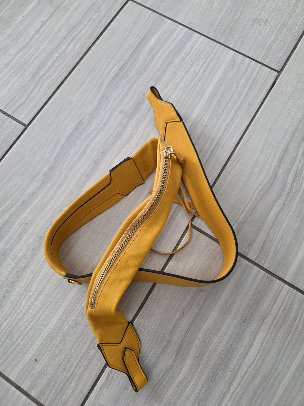 Aimee Kestenberg Mustard Yellow Leather Bag Strap